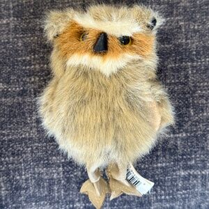 Folkmanis Mini Great Horned  Owl Finger Puppet 5" tall stuffed plush animal kids